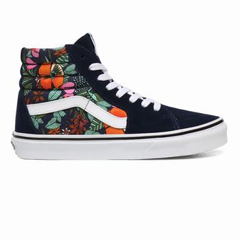 Női Vans Multi Tropic Sk8-Hi Magasszárú Cipő VA3480697 Színes Kék/Fehér